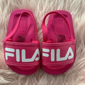 Pink FILA sandals